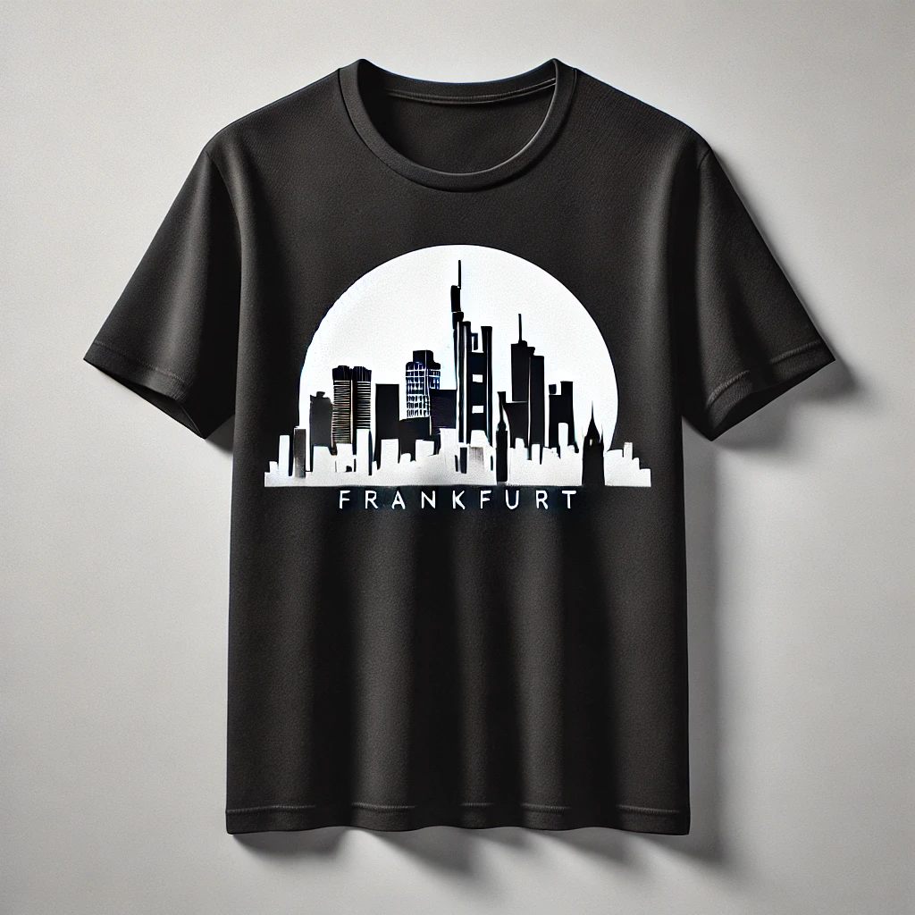 SkylineStyle“ Frankfurt T-Shirt Schwarz S– Urbaner Look mit Heimatgefühl